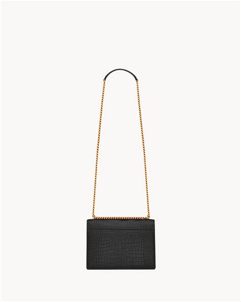 ysl borsa pelle coccodrillo|SUNSET LARGE IN PELLE GOFFRATA COCCODRILLO .